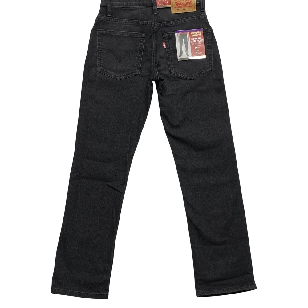 Levis Boys 511 Slim Flex Stretch Jeans Black Size 7 Regular NWT - Picture 5 of 12